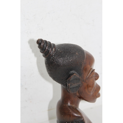 447 - VINTAGE AFRICAN CARVED FEMALE FIGURE 
30.5CM