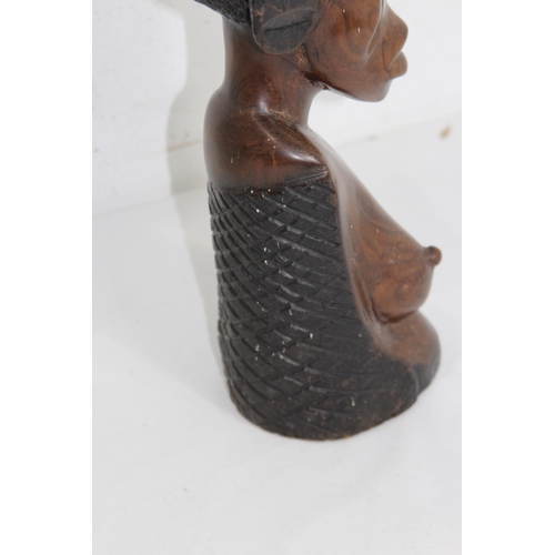 447 - VINTAGE AFRICAN CARVED FEMALE FIGURE 
30.5CM