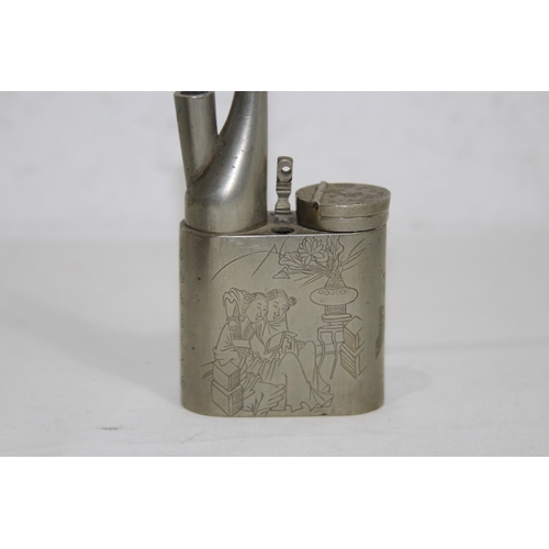 456 - OPIUM PIPE AND SMALL CHINESE FIGURE AND BOWL
25CM