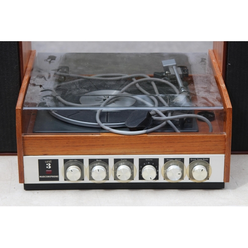 727 - MARCONIPHONE TURNTABLE AND SPEAKERS