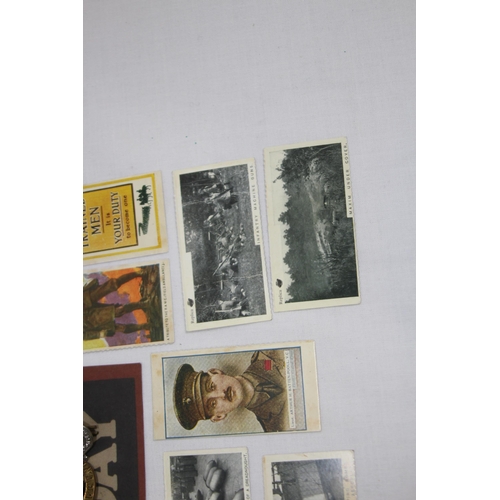 773 - QUANTITY OF MILITARY EPHEMERA PLUS CAP BADGES