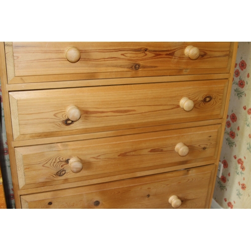 23 - NATURAL PINE 2/4 CHEST OF DRAWERS 
90 X 45 X 125CM