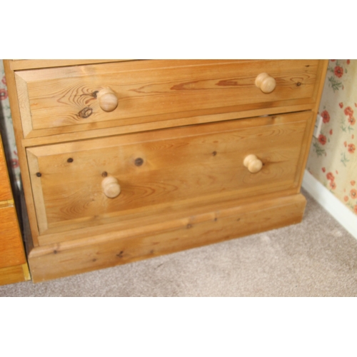 23 - NATURAL PINE 2/4 CHEST OF DRAWERS 
90 X 45 X 125CM