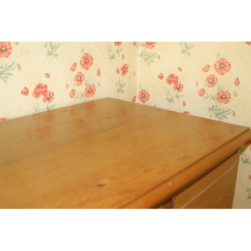 23 - NATURAL PINE 2/4 CHEST OF DRAWERS 
90 X 45 X 125CM