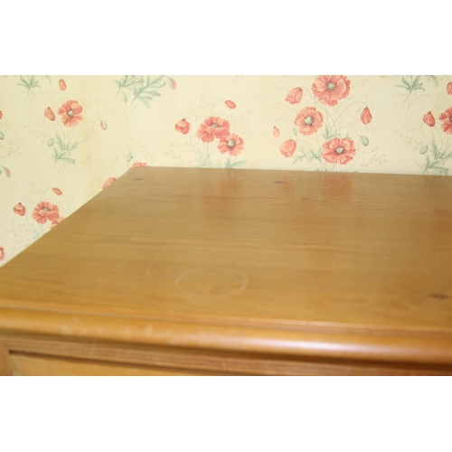 23 - NATURAL PINE 2/4 CHEST OF DRAWERS 
90 X 45 X 125CM