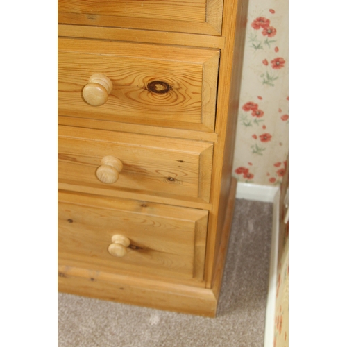 23 - NATURAL PINE 2/4 CHEST OF DRAWERS 
90 X 45 X 125CM