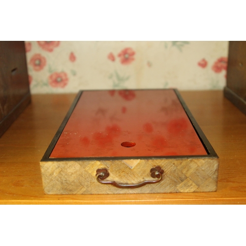 459 - ANTIQUE EASTERN MARQUETRY DESK TIDY
80 X 30 X 28CM
