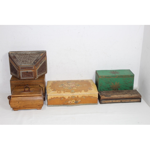 464 - QUANTITY OF INTERESTING WOODEN BOXES
30 X 22 X 8CM