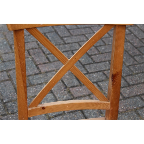 2 - PINE BUTTERFLY EXTENDING TABLE AND 6 CHAIRS 
170 X 125 X 75CM 125 CLOSED