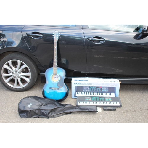 725 - QUANTITY OF MUSICAL INSTRUMENTS INCLUDING GUITAR, KEYBOARD AND HOHNER HARMONICA