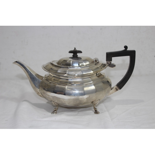 1022 - THREE PIECE TEASET - 1180G - SHEFFIELD 1917 - STEVENSON AND LAW