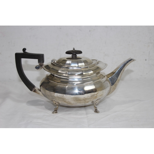 1022 - THREE PIECE TEASET - 1180G - SHEFFIELD 1917 - STEVENSON AND LAW