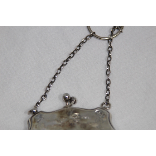 1033 - SILVER PURSE - BIRMINGHAM 1912 - DAVIS MOSS AND CO