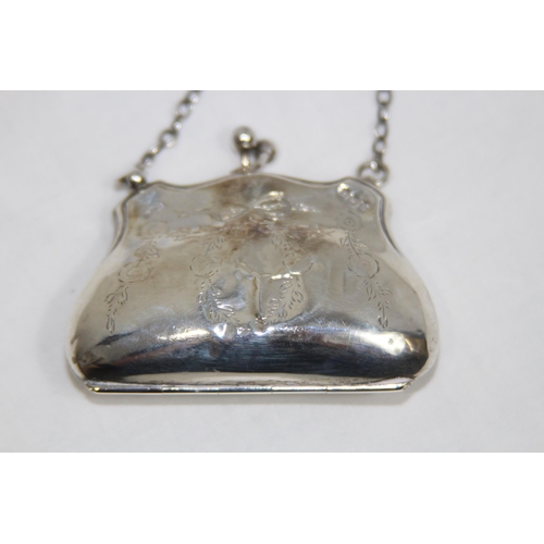 1033 - SILVER PURSE - BIRMINGHAM 1912 - DAVIS MOSS AND CO