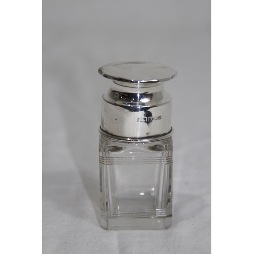 1037 - SILVER TOP VANITY JAR - BIRMINGHAM 1913