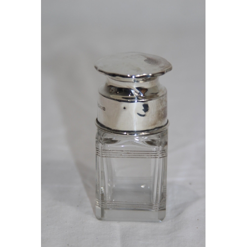 1037 - SILVER TOP VANITY JAR - BIRMINGHAM 1913