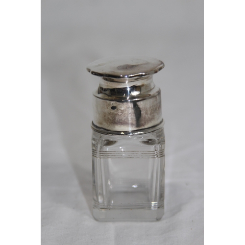 1037 - SILVER TOP VANITY JAR - BIRMINGHAM 1913