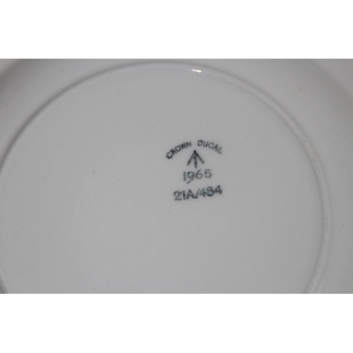 747 - WW2 DATED BRITISH CHINA PLATES AND FORKS PLUS POST WAR BRITISH CHINA WARE