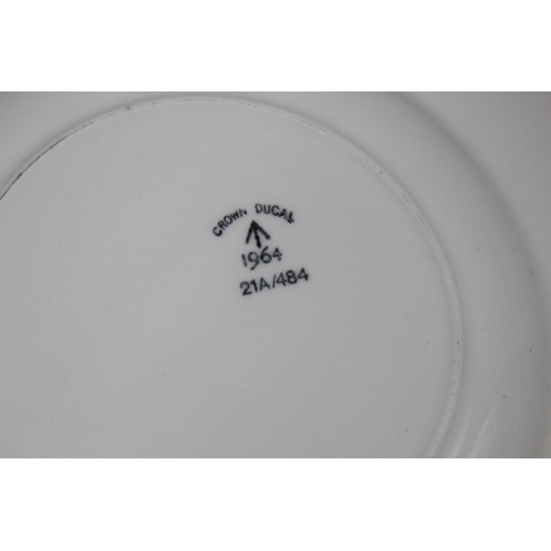 747 - WW2 DATED BRITISH CHINA PLATES AND FORKS PLUS POST WAR BRITISH CHINA WARE