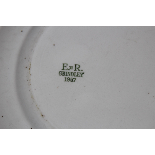 747 - WW2 DATED BRITISH CHINA PLATES AND FORKS PLUS POST WAR BRITISH CHINA WARE