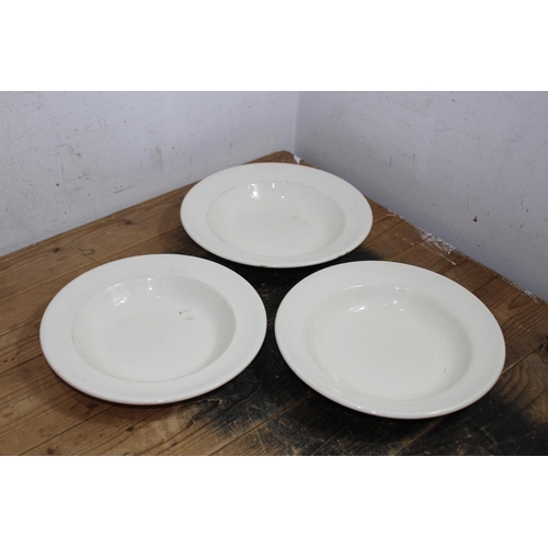 747 - WW2 DATED BRITISH CHINA PLATES AND FORKS PLUS POST WAR BRITISH CHINA WARE