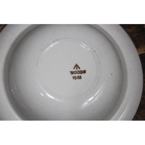 747 - WW2 DATED BRITISH CHINA PLATES AND FORKS PLUS POST WAR BRITISH CHINA WARE