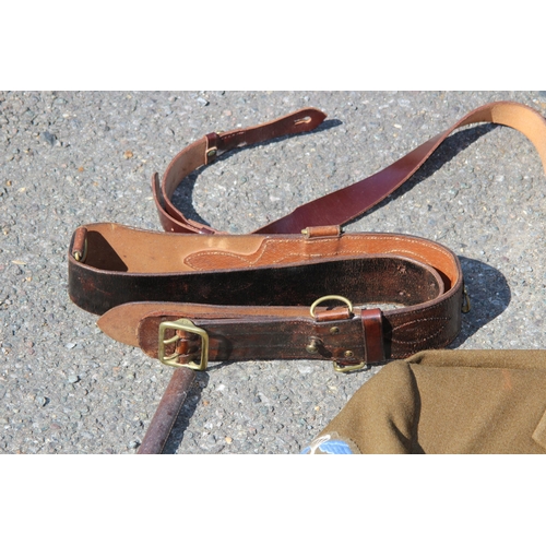 751 - PARACHUTE REGIMENT OFFICER UNIFORM INCLUDING SWAGGER STICK AND 2 X SAM BROWNS