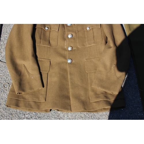 751 - PARACHUTE REGIMENT OFFICER UNIFORM INCLUDING SWAGGER STICK AND 2 X SAM BROWNS