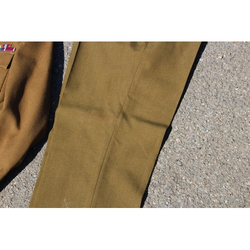 751 - PARACHUTE REGIMENT OFFICER UNIFORM INCLUDING SWAGGER STICK AND 2 X SAM BROWNS