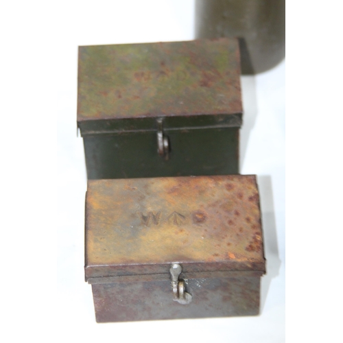 750 - QUANTITY OF MILITARY TINS x6 plus SHELL