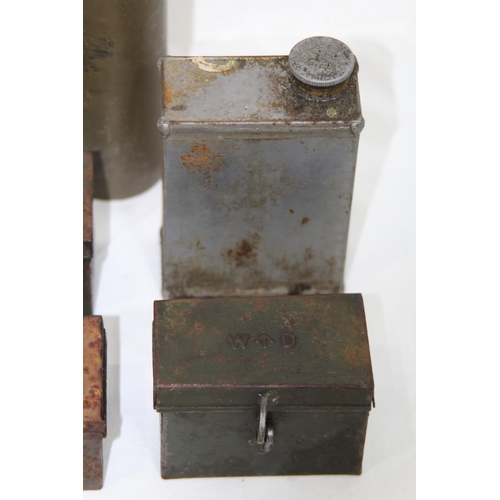750 - QUANTITY OF MILITARY TINS x6 plus SHELL