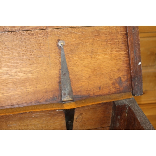 59 - ANTIQUE JACOBEAN COFFA WITH CANDLE BOX
160 X 57 X 90CM