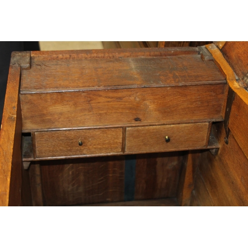 59 - ANTIQUE JACOBEAN COFFA WITH CANDLE BOX
160 X 57 X 90CM