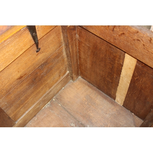 59 - ANTIQUE JACOBEAN COFFA WITH CANDLE BOX
160 X 57 X 90CM