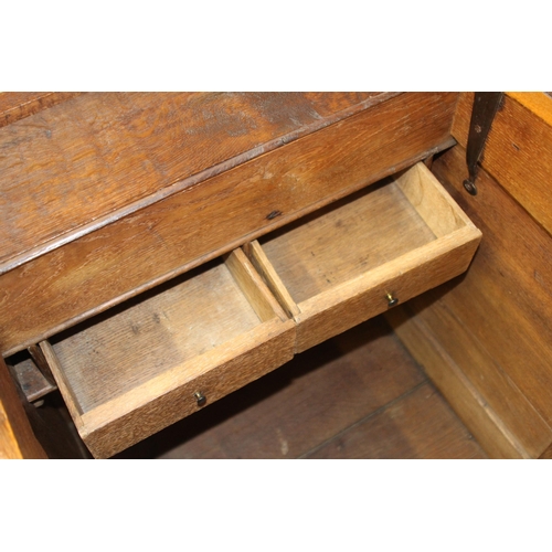 59 - ANTIQUE JACOBEAN COFFA WITH CANDLE BOX
160 X 57 X 90CM