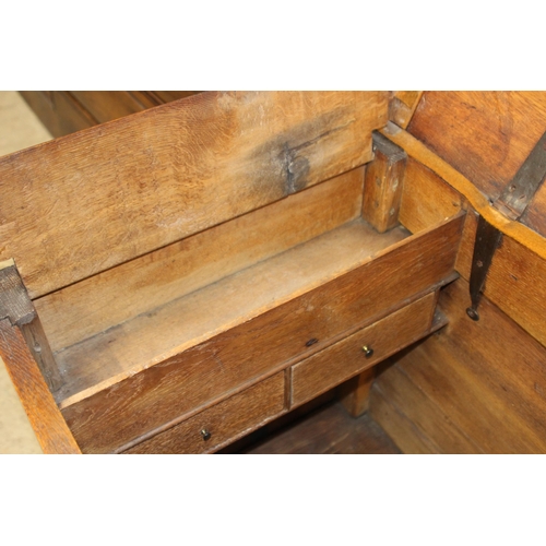 59 - ANTIQUE JACOBEAN COFFA WITH CANDLE BOX
160 X 57 X 90CM