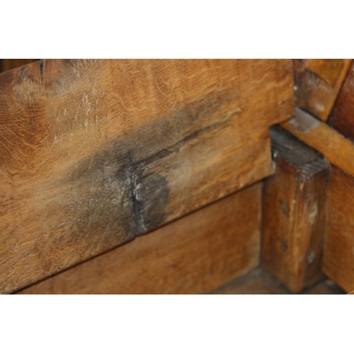 59 - ANTIQUE JACOBEAN COFFA WITH CANDLE BOX
160 X 57 X 90CM