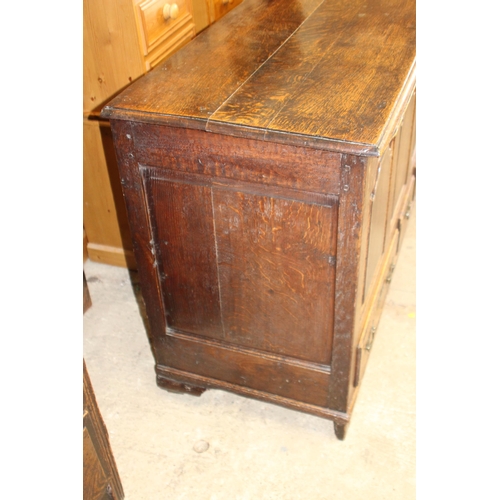 59 - ANTIQUE JACOBEAN COFFA WITH CANDLE BOX
160 X 57 X 90CM