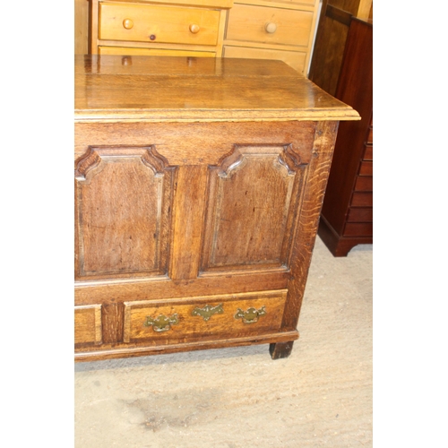 59 - ANTIQUE JACOBEAN COFFA WITH CANDLE BOX
160 X 57 X 90CM