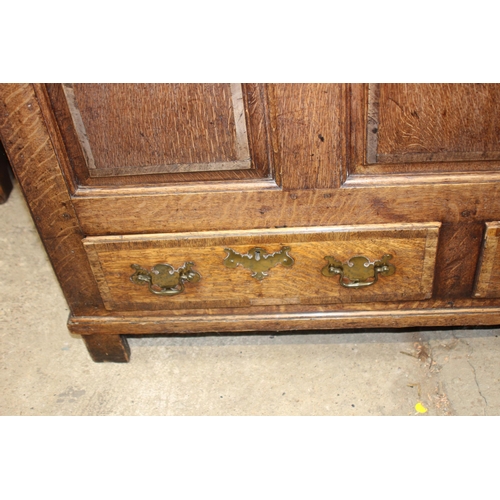 59 - ANTIQUE JACOBEAN COFFA WITH CANDLE BOX
160 X 57 X 90CM