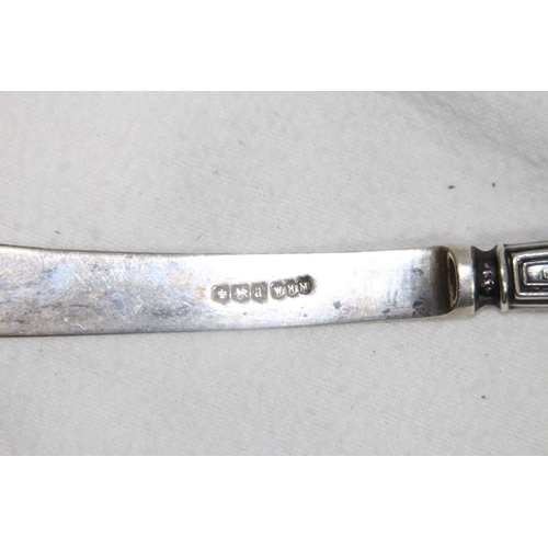 1045 - 3 SILVER BLADE AND HANDLED BUTTER KNIVES
