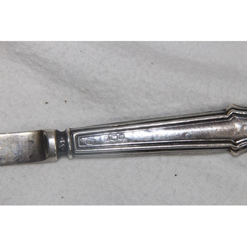 1045 - 3 SILVER BLADE AND HANDLED BUTTER KNIVES