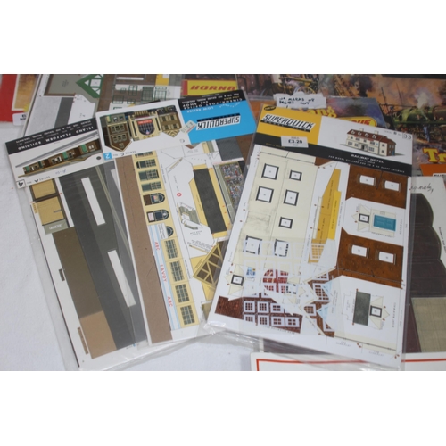 578 - QUANTITY OF CUT OUT MODELS FOR RAILWAYS AND VILLAGES AND MAGAZINES