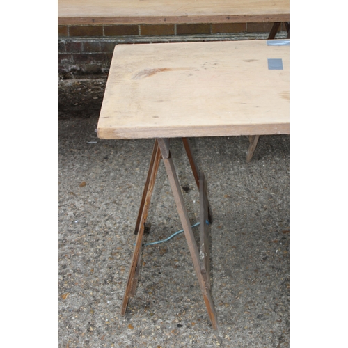 14 - 2 X TRESTLE TABLES
198 x 93 x 82cm
