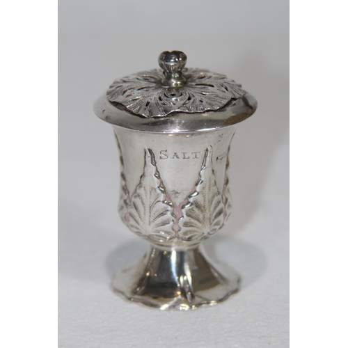 1049 - TESTED SILVER SALT AND PEPPER POT - 185G