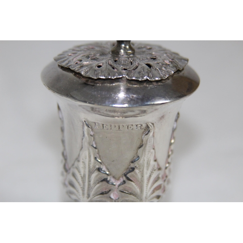 1049 - TESTED SILVER SALT AND PEPPER POT - 185G