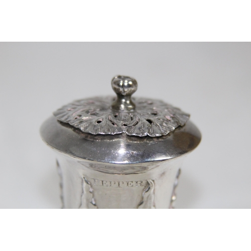 1049 - TESTED SILVER SALT AND PEPPER POT - 185G