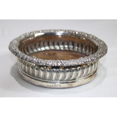 1050 - PAIR OF SILVER WINE COASTERS - SHEFFIELD 1820 - THOMAS AND JOHN SETTLE