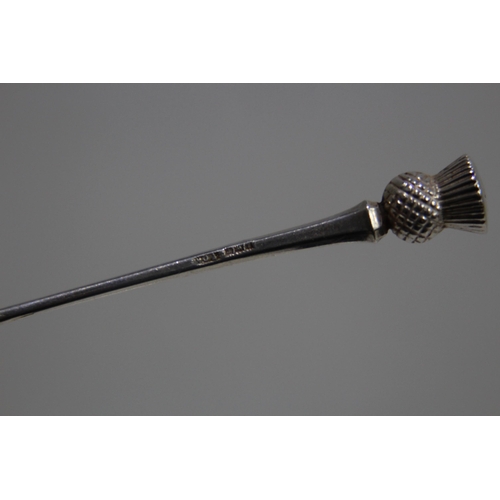 1057 - 3 x SILVER SPOONS WITH THISTLE FINIAL - 11G - BIRMINGHAM 1993 - W.JOHNSON AND SON, 11.5G - SHEFFIELD... 