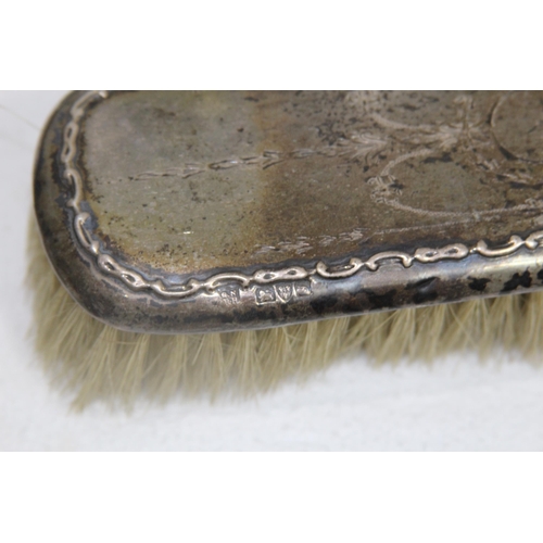 1060 - 2 X SILVER HAIR BRUSHES, MIRROR AND LID - CHESTER 1909 - GEORGE NATHAN AND RIDLEY HAYES